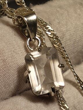 8.55ct Natural White Sapphire Pendant - 925 Sterling Silver Bail - Montana, USA